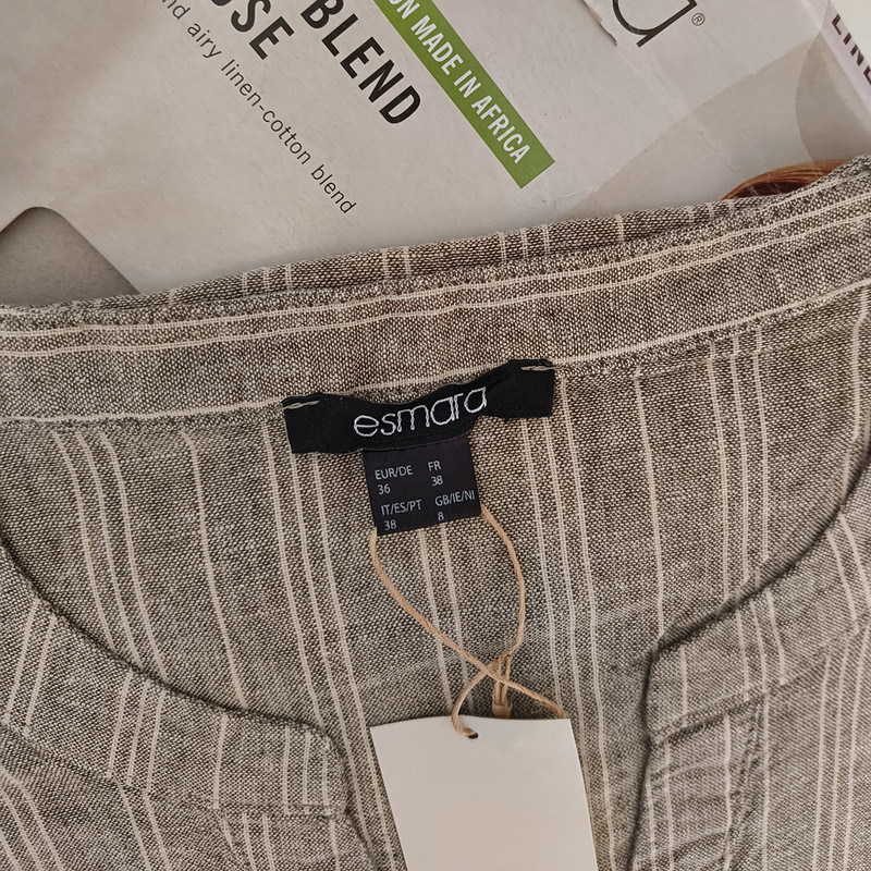 بلوز آستین کوتاه زنانه اسمارا مدل لینن کد 18404484