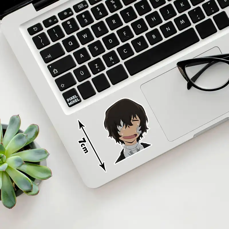 استیکر لپ تاپ پیکسل میکسل مدل انیمه سگ های ولگرد بانگو دازای شرمنده