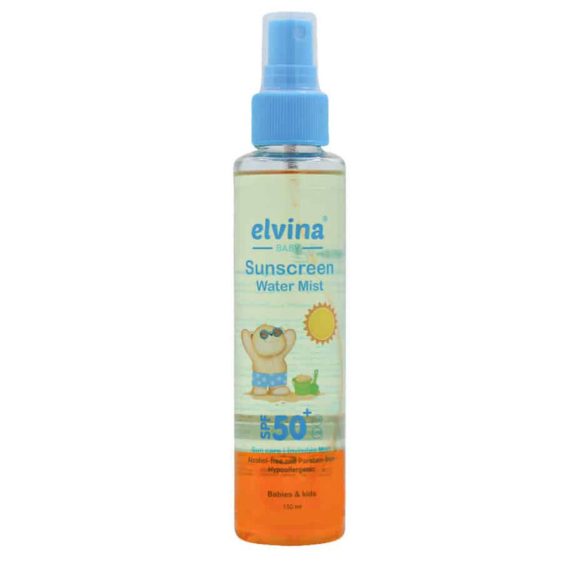 اسپری ضد آفتاب کودک بدون رنگ الوینا SPF 50 مدل Water Mist ‌مناسب انواع پوست حجم 150 میلی‌لیتر