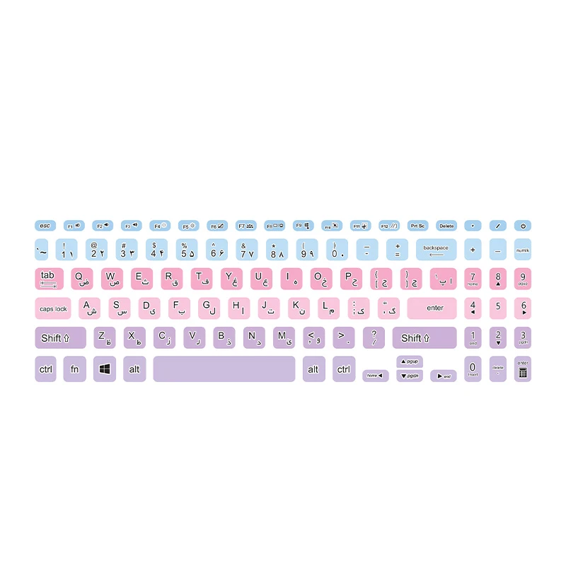 برچسب حروف فارسی کیبورد توییجین و موییجین مدل colors 24 مناسب برای لپ تاپ ایسوس  VivoBook R565EA