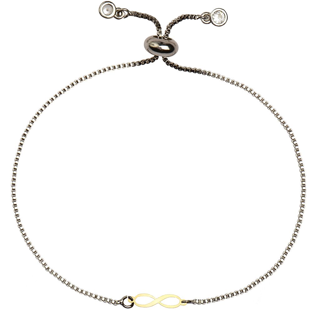دستبند طلا 18 عیار زنانه کرابو طرح بینهایت مدل Kr1552 -  - 1