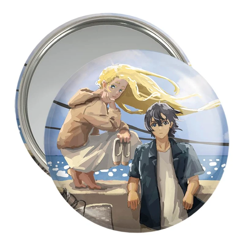 آینه جیبی خندالو مدل شینپی و اوشینو انیمه سامر تایم رندرینگ SUMMER TIME RENDERING  کد 22295