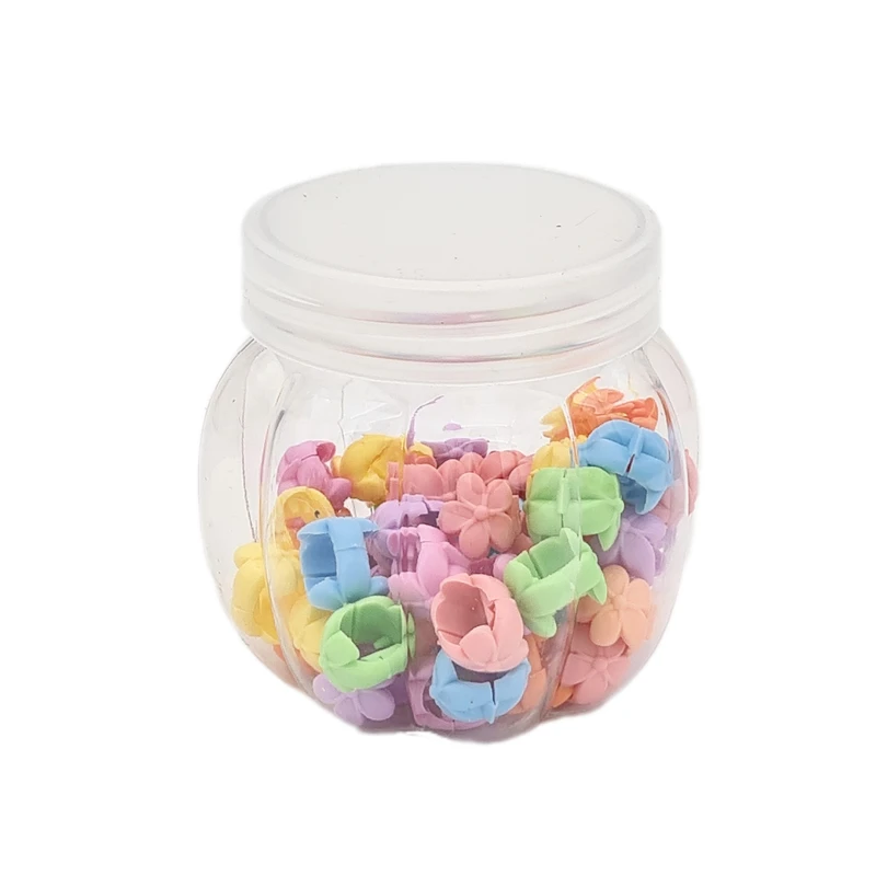 گیره مو دخترانه مدل مهره بافت شکوفه بسته 50 عددی