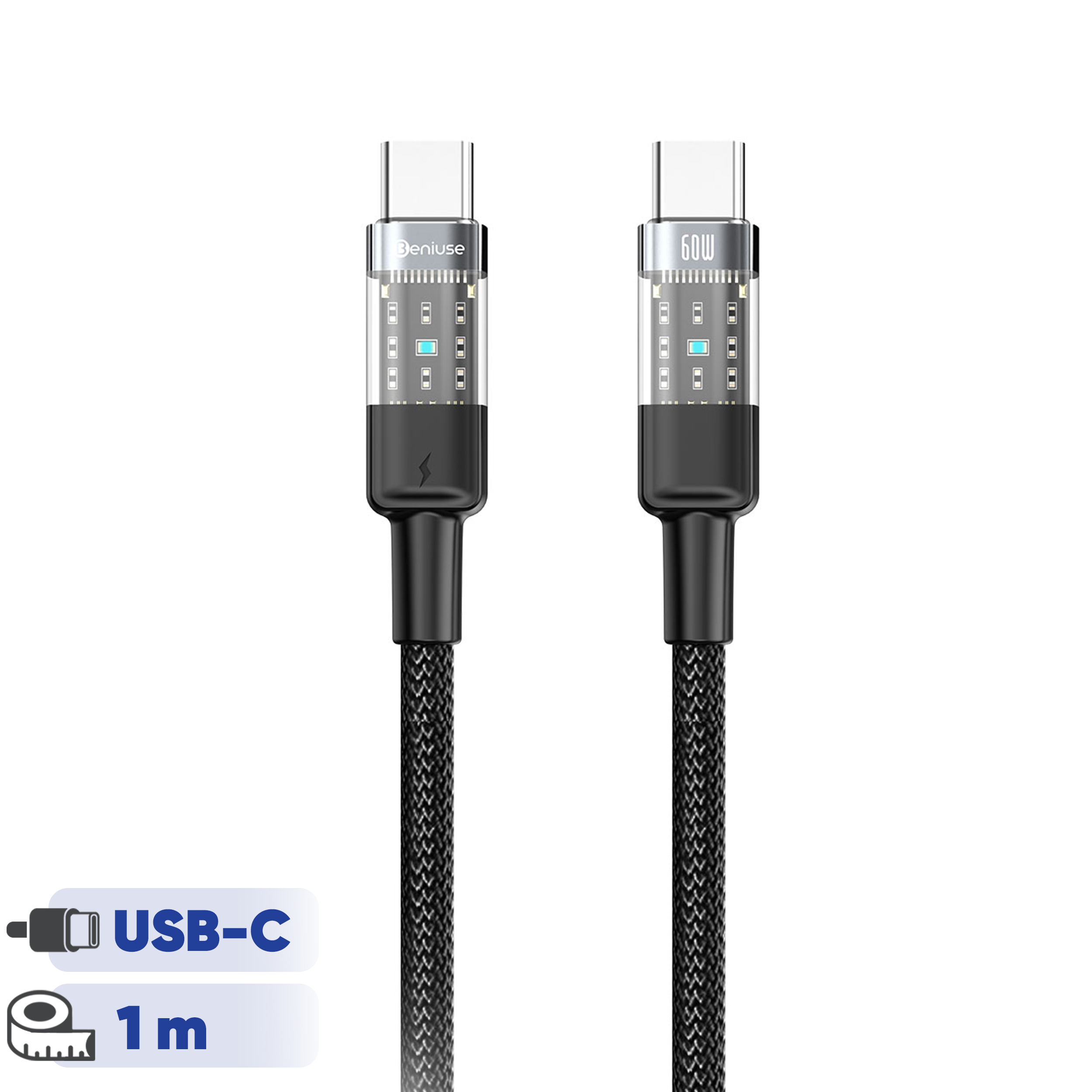 کابل USB-C بنیوس مدل BE-CA09 طول 1متر کابل USB-C بنیوس مدل BE-CA09 طول 1متر
