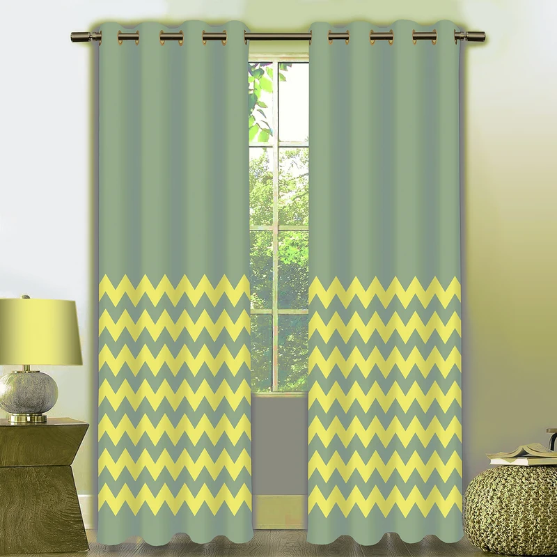 پرده مدل هازان طرح زیگزاگی کد 015015 سایز 140x270 سانتی متر