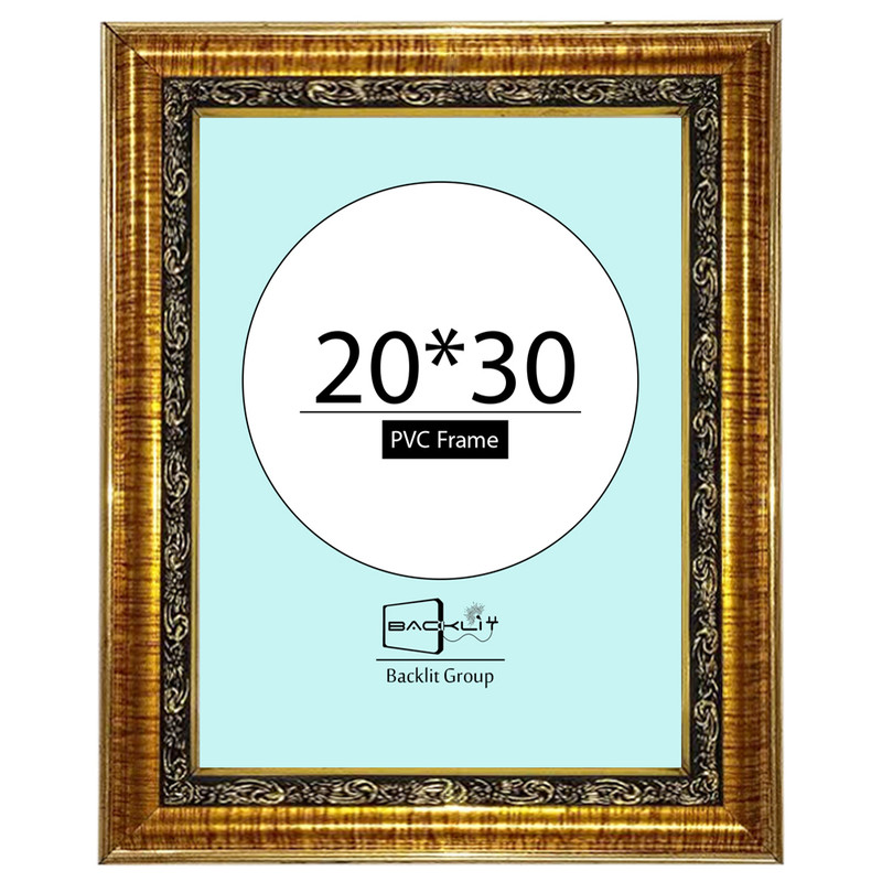 قاب عکس بکلیت مدل گلدار طلایی دیواری سایز 30×20 سانتی متر