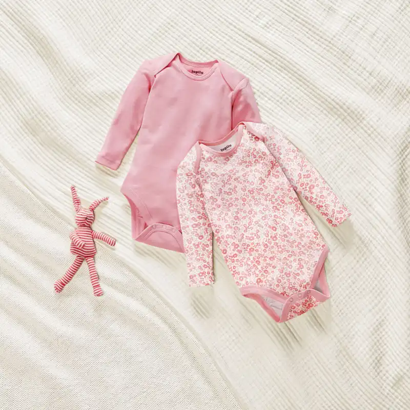 بادی آستین بلند نوزادی لوپیلو مدل gr630 مجموعه 2 عددی