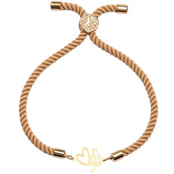 دستبند طلا 18 عیار زنانه کرابو طرح تو و قلب مدل Kr2478