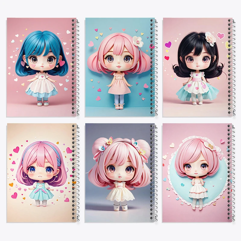 دفتر مشق 100 برگ خندالو طرح دخترانه کد 267 مجموعه 6 عددی