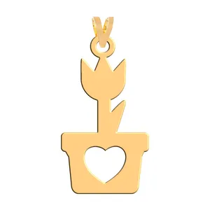 آویز گردنبند طلا 18 عیار زنانه فرشته مدل گل WNL-000240