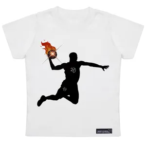 تی شرت آستین کوتاه پسرانه 27 مدل Basketball Fire کد MH1410