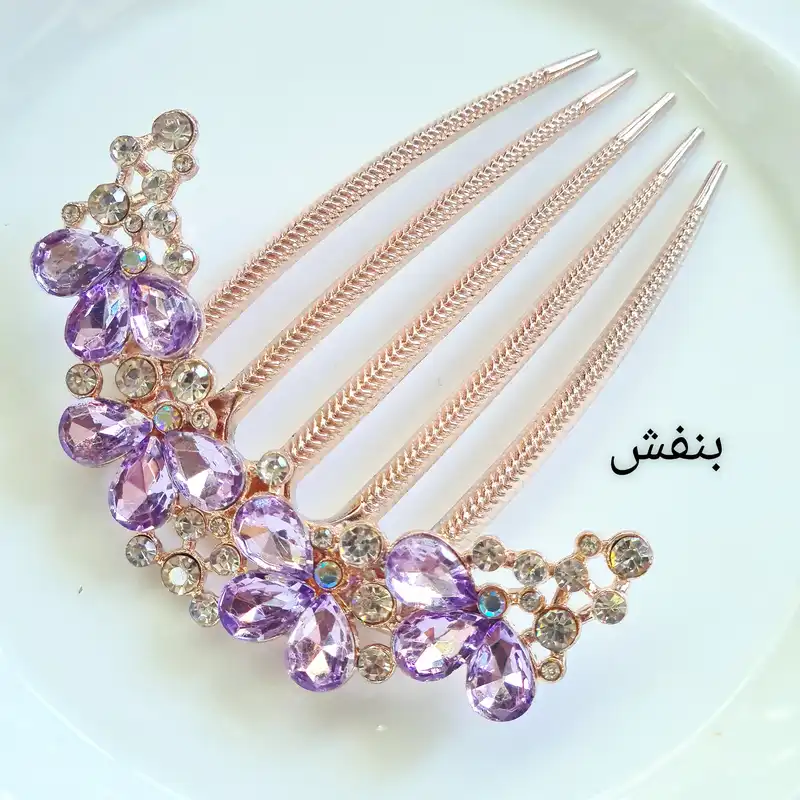 شانه مو زنانه مدل شنیون مرواریدی نیمتاج کد 22 brg