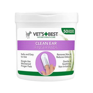 پد انگشتی تمیزکننده گوش سگ وتس بست مدل Clean Ear Finger Pads بسته 50 عددی