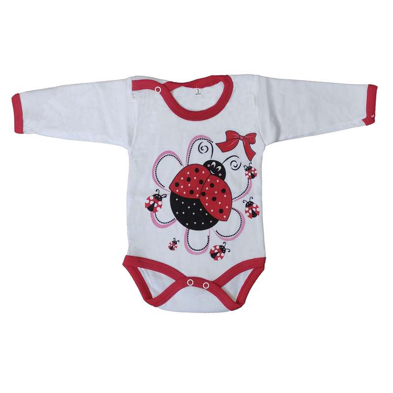 بادی آستین بلند نوزادی مدل کفشدوزک کد M8