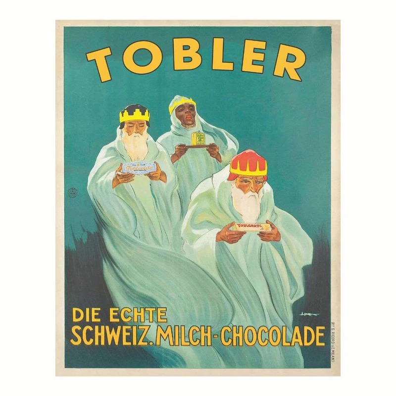 پوستر مدل توبلر با چاپ شکلات شیری