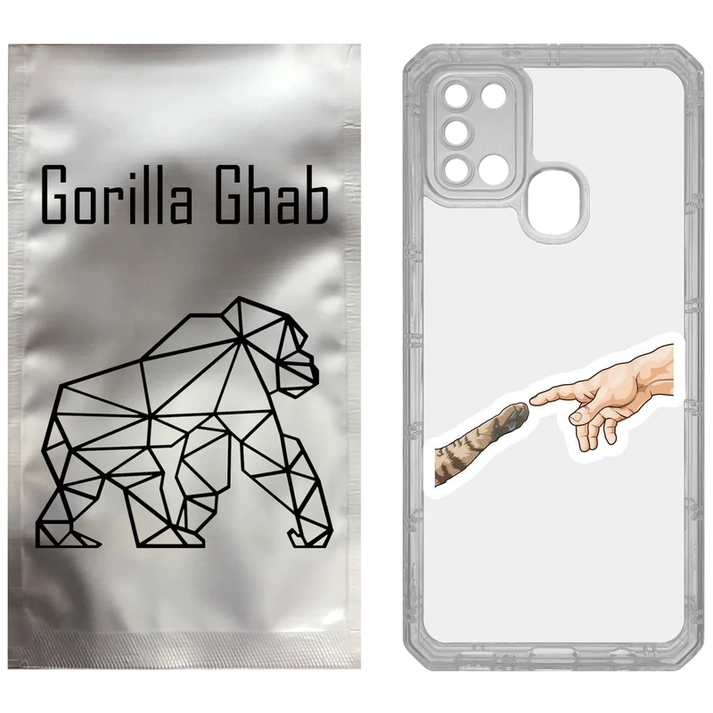 کاور گوریلا قاب مدل CLG کد 94 طرح دست گربه مناسب برای گوشی موبایل سامسونگ Galaxy A21S