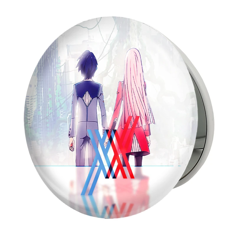 آینه جیبی خندالو طرح زیروتو و هیرو انیمه دارلینگ در فرنکس مدل تاشو کد 12001 