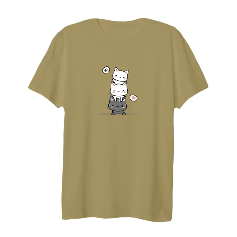 تی شرت لانگ آستین کوتاه زنانه مدل سه گربه کد 3