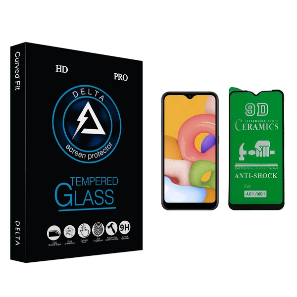 محافظ صفحه نمایش 9D دلتا مدل Fit مناسب برای گوشی موبایل سامسونگ Galaxy A01 / M01