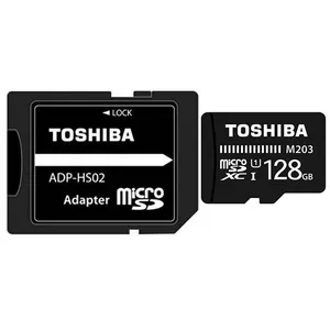 کارت حافظه microSDXC توشیبا مدل M203 کلاس 10 استاندارد UHS-I U1 سرعت 100MBps ظرفیت 128 گیگابایت به همراه آداپتور SD