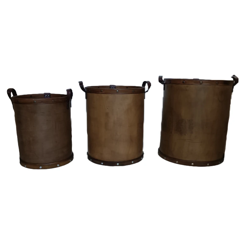 سبد رخت چرک مدل vif leather  مجموعه 3 عددی