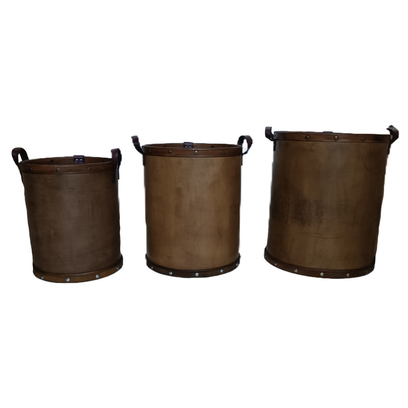 سبد رخت چرک مدل vif leather  مجموعه 3 عددی