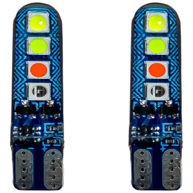 لامپ چراغ کوچک شب رو جلو سام مدل MultiColor - چشمک زن رانینگ پایه آریایی فشاری بسته ۲ عددی