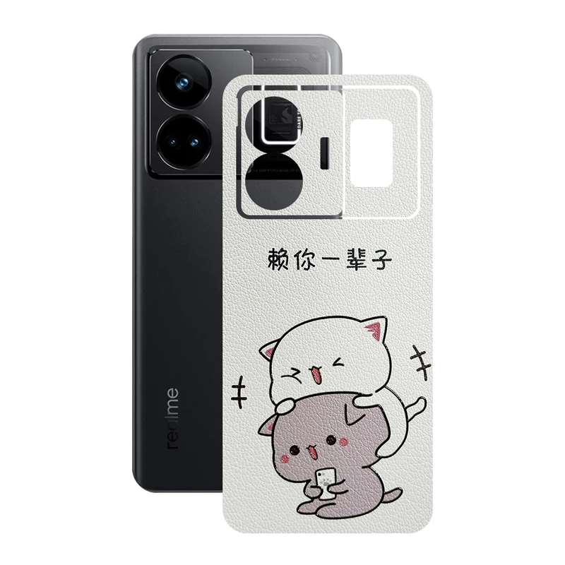 برچسب پوششی ریمکس مدل Leth طرح گربه موچی مناسب برای گوشی موبایل ریلمی GT3