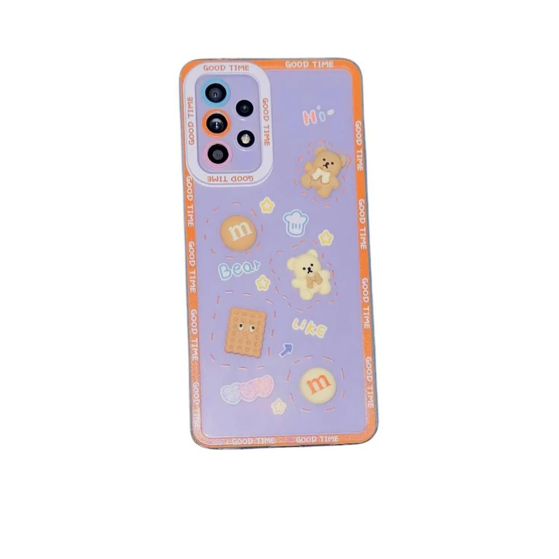 کاور طرح خرس بیسکوییتی کد Bear45  مناسب برای گوشی موبایل سامسونگ Galaxy A52