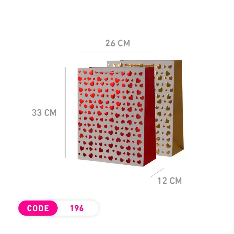 ساک هدیه مدل قلب برجسته کد 196