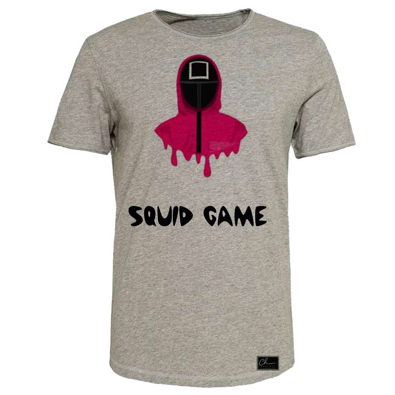 تی شرت پسرانه مدل SQUID GAME کد B65 رنگ طوسی