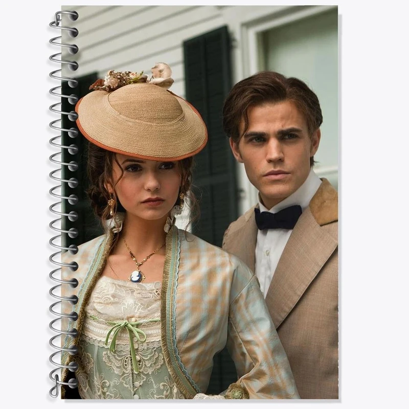 دفتر لغت 50 برگ خندالو مدل استفان و کاترین خاطرات یک خون آشام The Vampire Diaries کد 20263