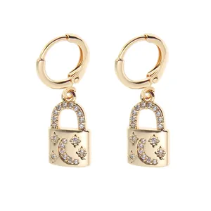 گوشواره زنانه وای اس ایکس مدل قفل آویز کد 84521