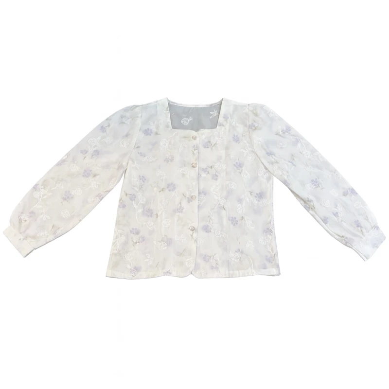 شومیز آستین بلند یقه خشتی زنانه مدل A-2277