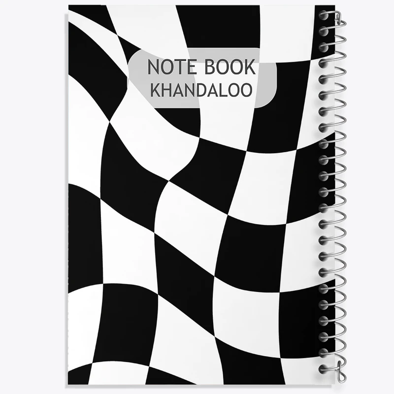 دفتر لیست خرید 50 برگ خندالو طرح چهارخونه سیاه و سفید کد N2735