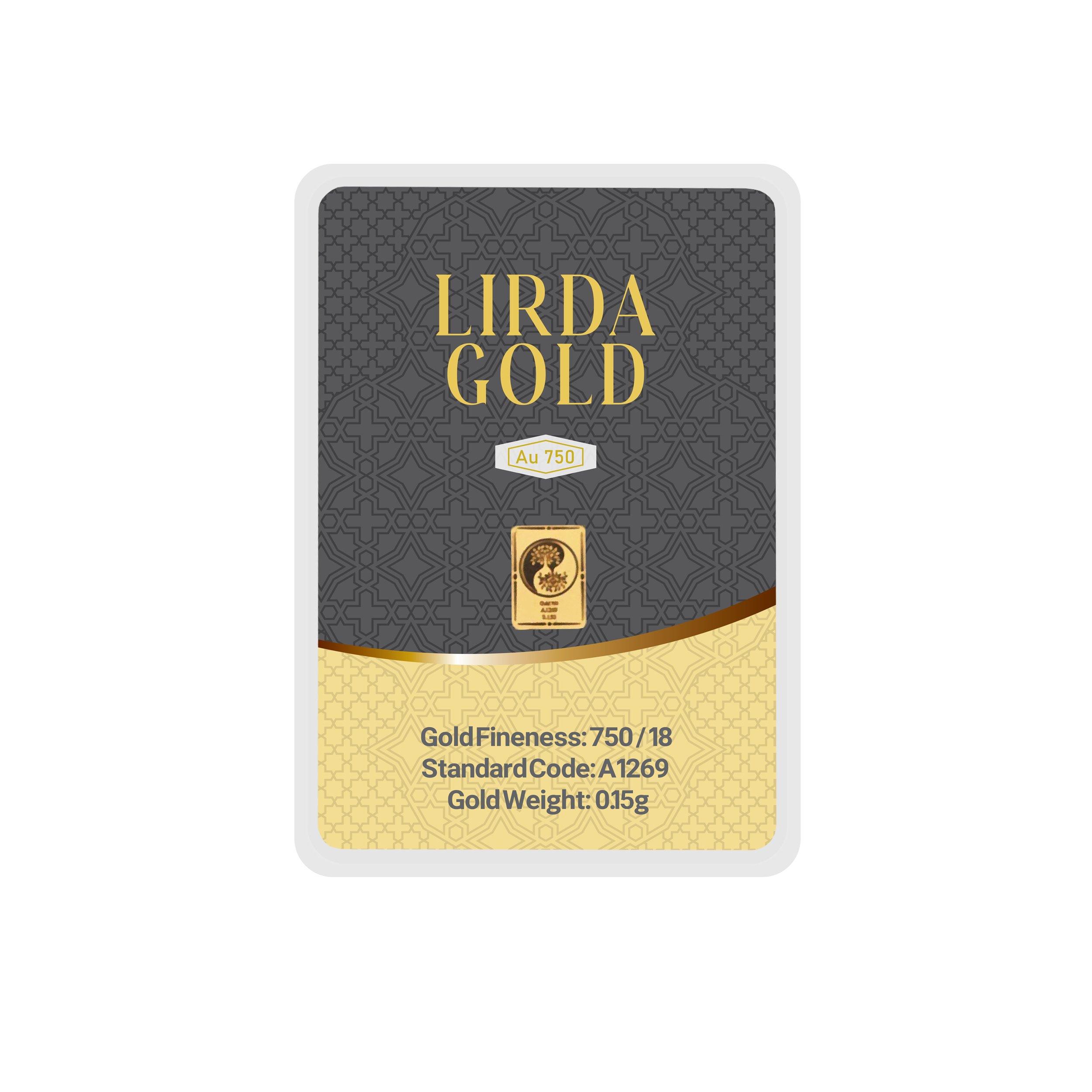 شمش طلا 18 عیار لیردا مدل درخت زندگی کد AU Yin yang