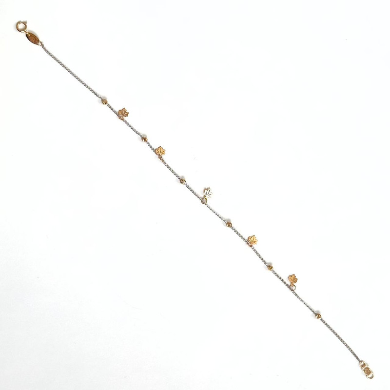 پابند طلا 18 عیار زنانه مدل P007 طرح آویز برگ پابند طلا 18 عیار زنانه مدل P007 طرح آویز برگ