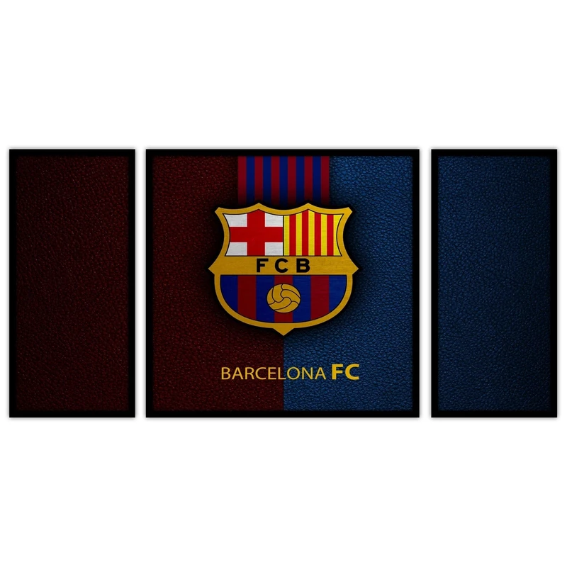 تابلو بکلیت طرح ورزشی و فوتبالی باشگاه بارسلونا مدل B-bu3606 مجموعه 3 عددی