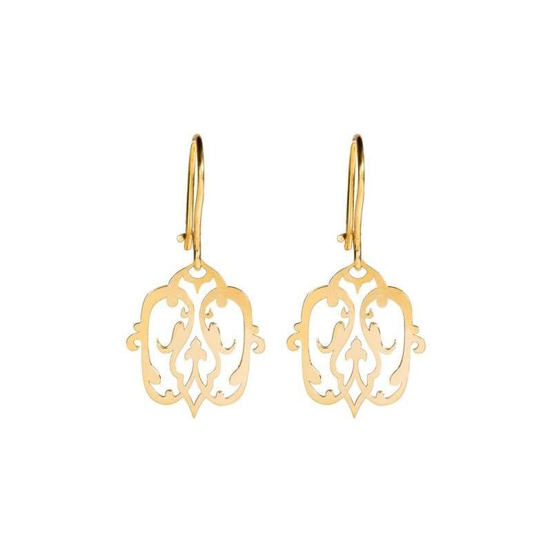 گوشواره طلا 18 عیار زنانه قیراط طرح اسلیمی کد GH5233