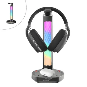 پایه نگهدارنده هدفون پرودو مدل PDX 527 - GAMING RGB STAND WIRELESS CHARGING AND USB HUB