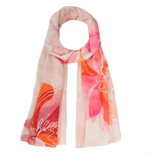 شال زنانه مدل نخ ابریشم بهاره 1402 طرح گل کد 2186- ana