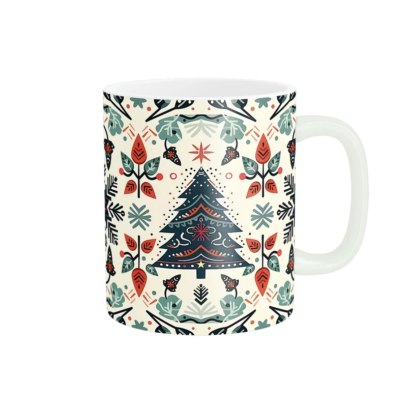 ماگ مدل نقاشی برگ ها و درختان زمستانی کد 1549