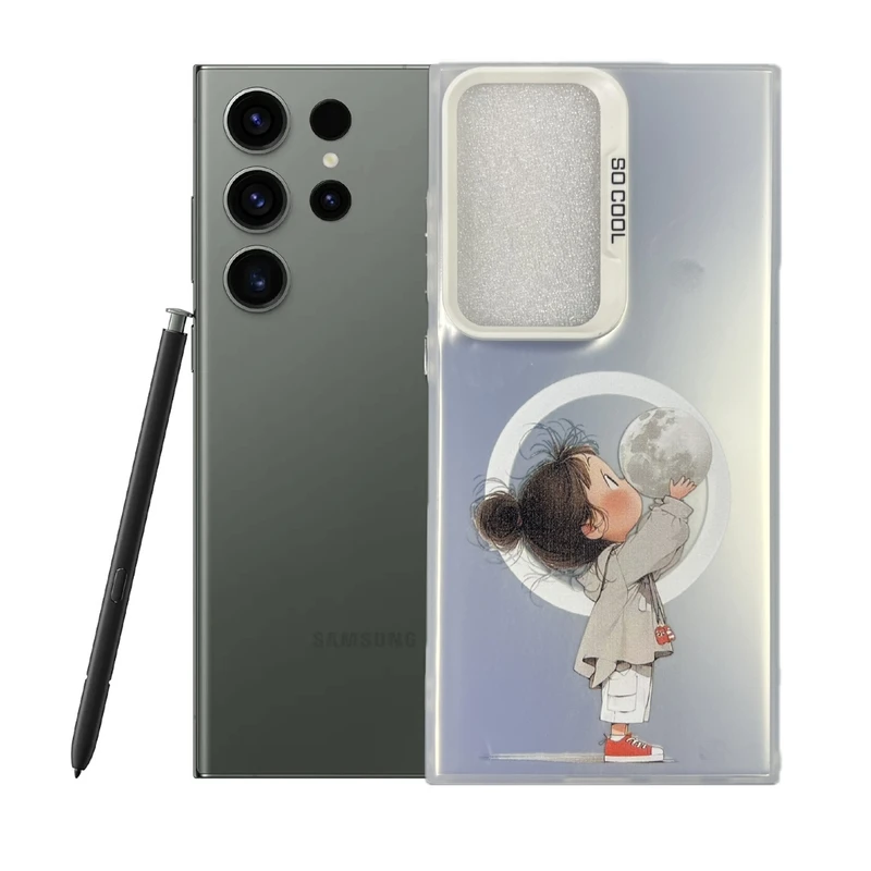کاور طرح دختر و ماه مناسب برای گوشی موبایل سامسونگ Galaxy S23 Ultra