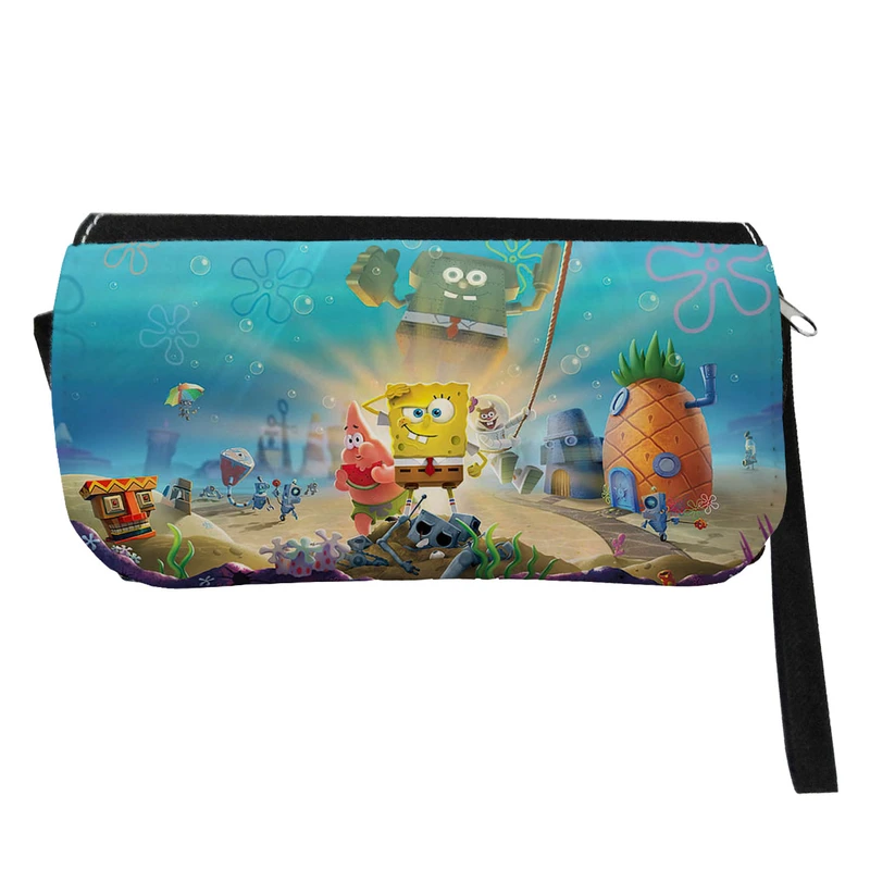  جامدادی طرح باب اسفنجی و دوستان مدل دو زیپ کد 34