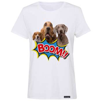 قیمت و خرید تی شرت آستین کوتاه زنانه 27 مدل Boom Dogs کد MH929
