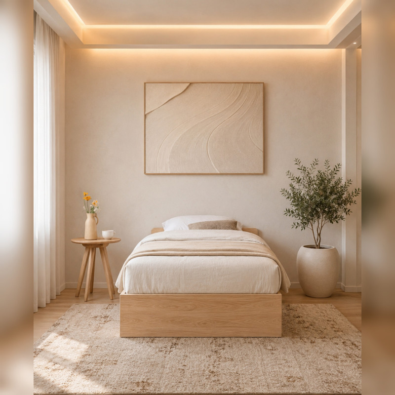 تخت‌خواب ملامینه یک نفره مدل B70 سایز 90 * 200 سانتی‌متر