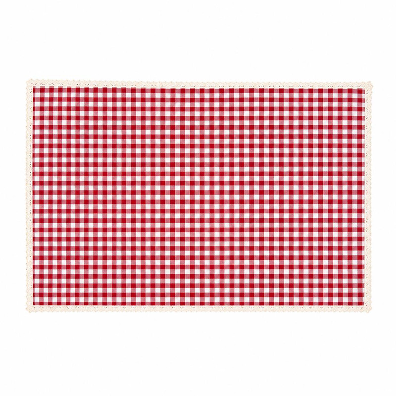 سفره 6 نفره مدل چهارخانه قرمز کد 01 سایز 100×140 سانتی‌متر
