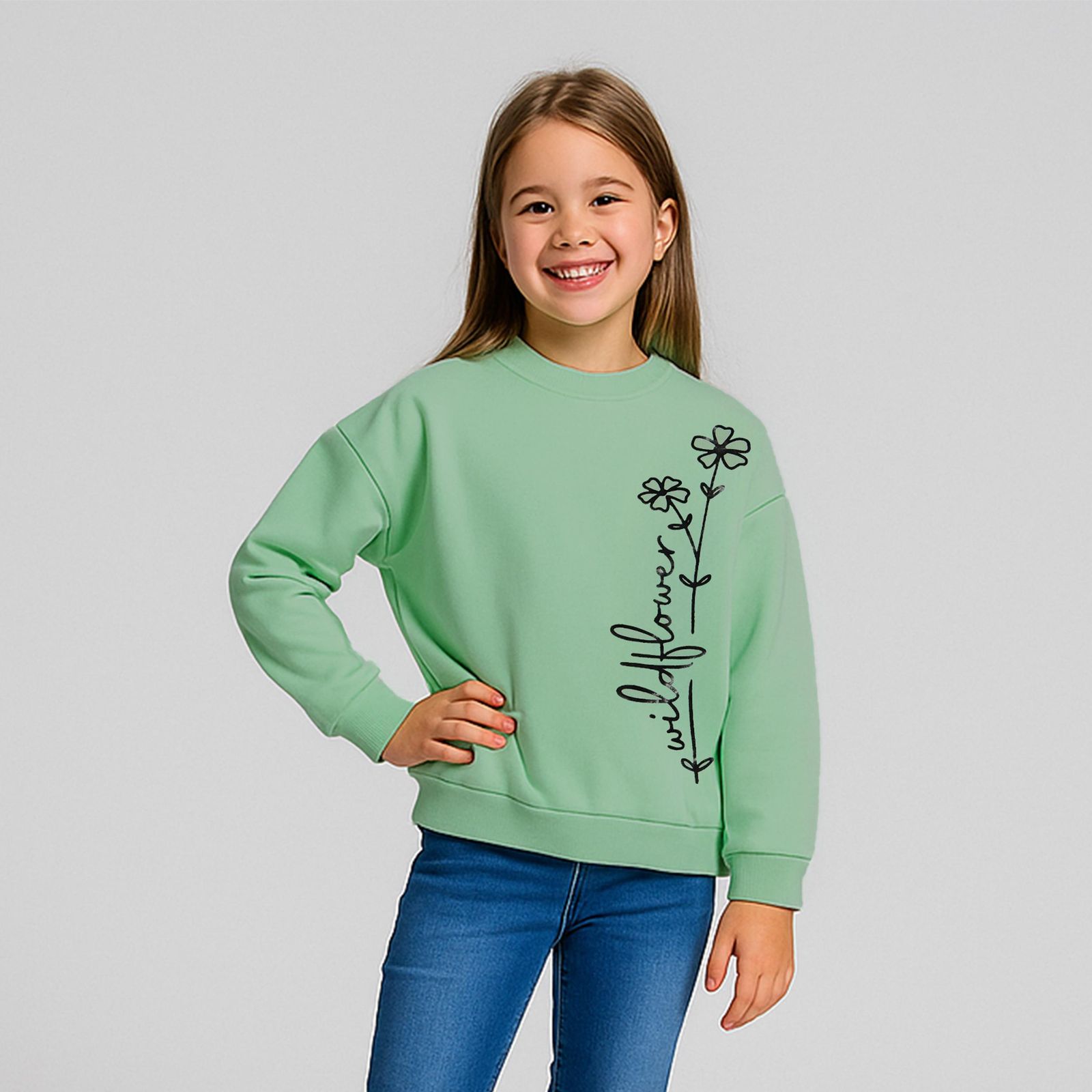 سویشرت دخترانه مادر مدل هانا رنگ کرم - - 22