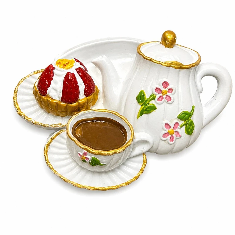 مگنت مدل رویخچالی طرح چای خوری گلدار