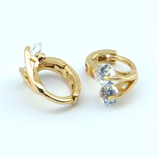 گوشواره دخترانه ژوپینگ مدل نگین کد 3581 -  - 2